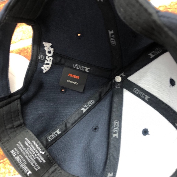 White Bulldog Embroidery Baseball Hat - YUPOONG Flexfit - Navy Blue- One Size - Picture 5 of 6